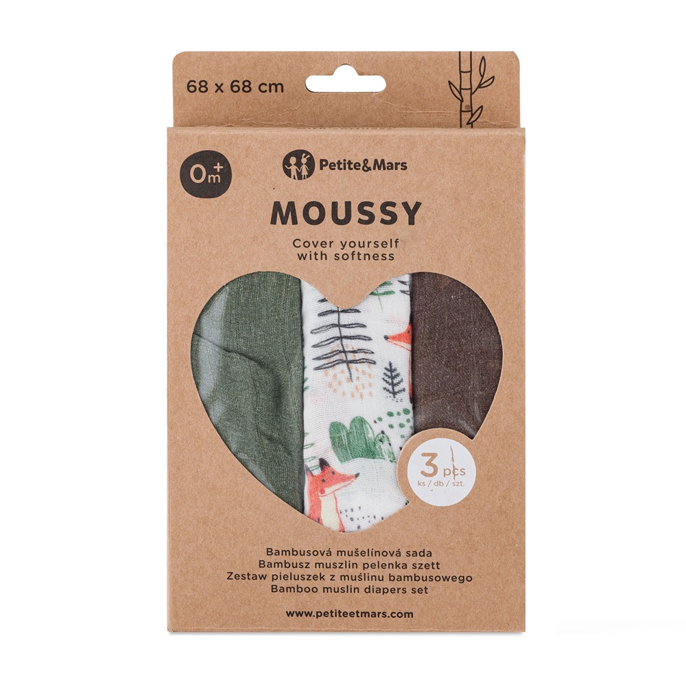 PETITE-MARS-Sada-plienok-bambusova-muselinova-3ks-Moussy-Forest-Fox-68-x-68-cm-1.jpg